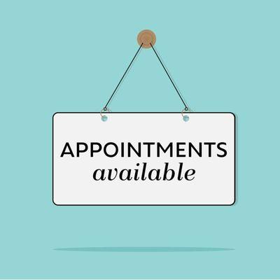 Friday Appointments are Available...