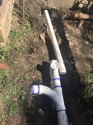 New plumbing to septic tank