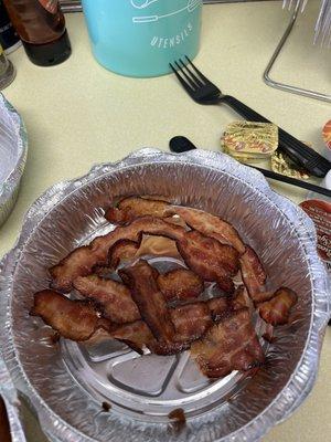 The bacon was thin and crispy