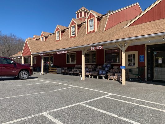 The outside of the store from the parking lot.