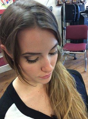 Airbrush makeup with temporary lashes for a special occasion