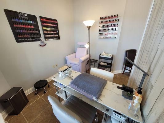 Nail Corner. One manicure and one pedicure station.