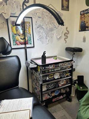 Sterile tattoo set up @ Lluvia Ink