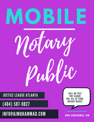 Call or Text for Mobile Notary Services.