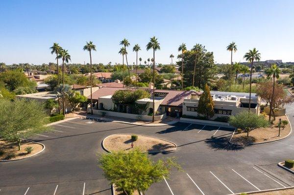 Aerial photograph of Maffi Clinics and the Paradise Valley Cosmetic Surgery Center. (PVCSC)