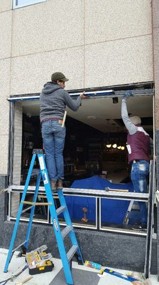 Working on the Bi Folding Windows in Arlington