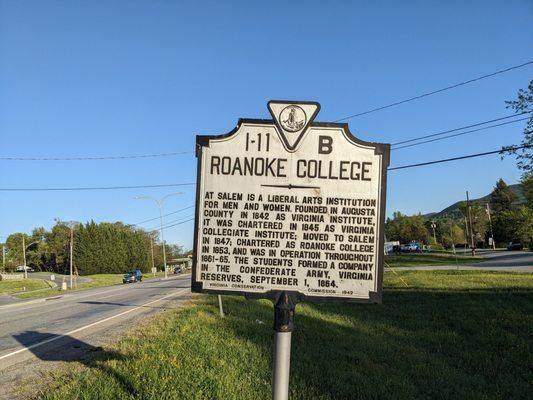 Roanoke College Historical Marker, Salem