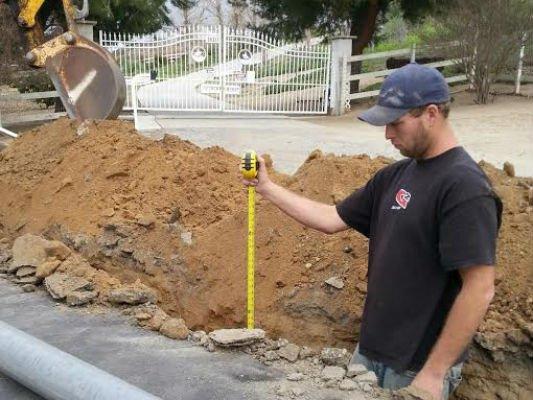 In Temecula, CA, Aztec Septic ran a four inch conduit for Edison from an existing transformer.