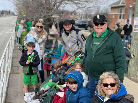 My family enjoying the Tinley Park St. Patrick's Day parade!