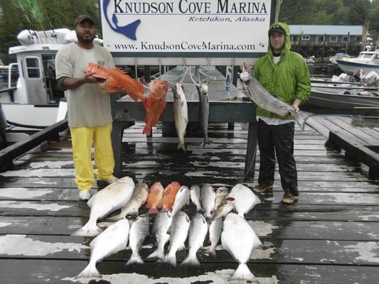 This was a great day of fishing!  We caught salmon, halibut, and rock fish. Fishing in Ketchikan couldn't have been better.