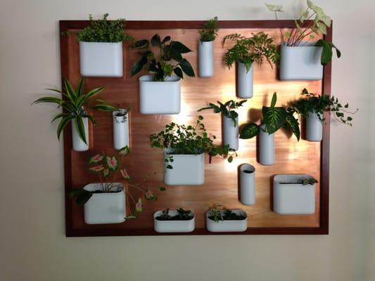 Living wall, custom frame with copper