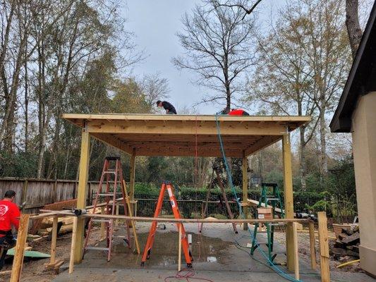 Roofing on a 16 by 16 foot gazebo