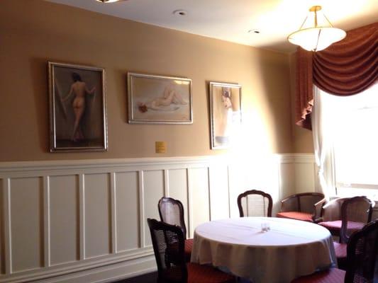 Interesting photos in one dining room.