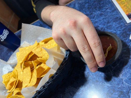 Warm chips come fast to your table