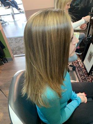 Client asked for Carmel NOT BLONDE highlights .. pretty awesome