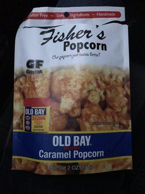 Old Bay caramel popcorn! Very weird. Not necessarily good weird, just weird weird.