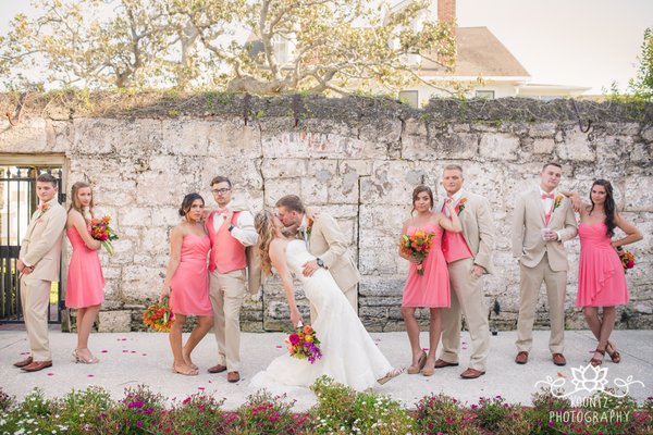 The rose garden was the ceremony site and offered a beautiful coquina wall for portraits afterwards