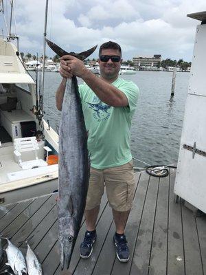 Biggest catch of the day 38 lb wahoo.