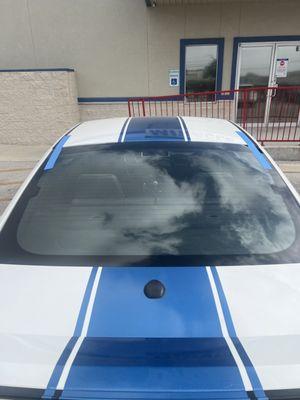 Repaired back windshield