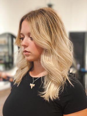 Custom Blonding//Curtain Face Frame//Cut by Haley Fuchs