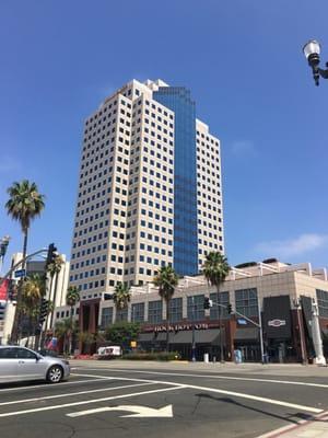 We are on the fourth floor of the Wells Fargo Tower in downtown Long Beach, California