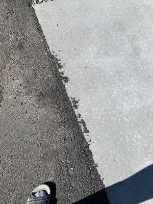 Crumbling asphalt laid too cold