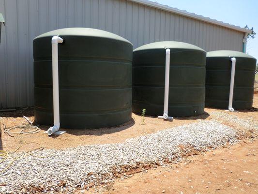 Polyethylene water storage tanks