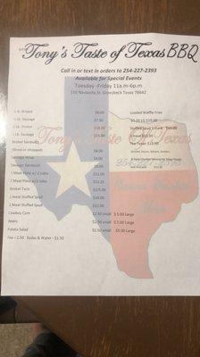 Tony’s Taste Of Texas