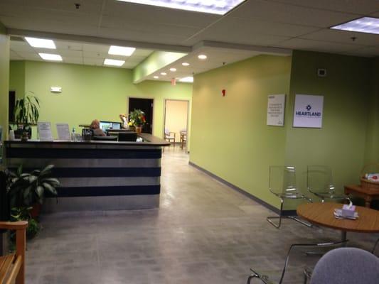 The remodeled reception area