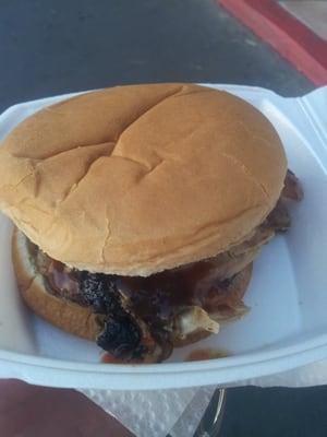 The amazing chicken burger with a side of Mac and Cheese. It was awesome!