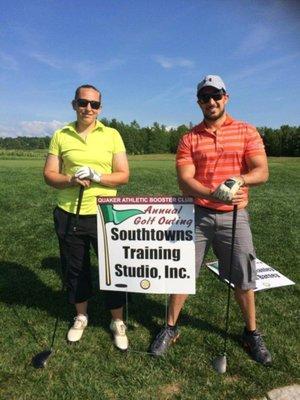 Trainers: Ashley Cedro and Steve Scrocchi at Orchard Park's Annual Athletic Golf Tournament