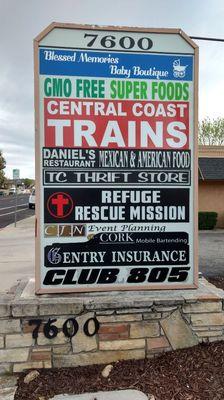 The monument sign on El Camino Real