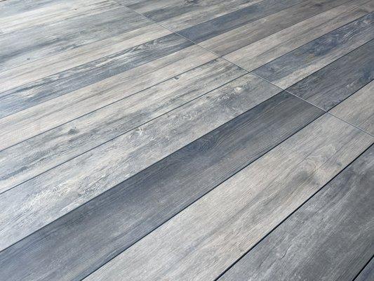 Long plank porcelain decking