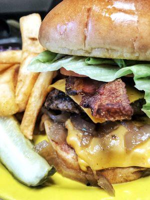 Double Bacon Cheeseburger and steak fries - Tuesday's!