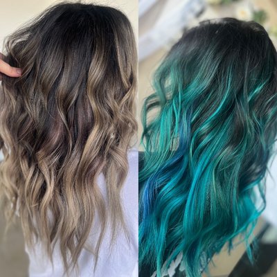 Before & after color and extensions