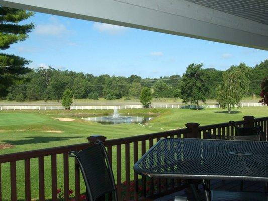 Covered Patio Dining overlooking the course