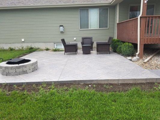 New Entertainment Area, Stamped/Colored Concrete Patio