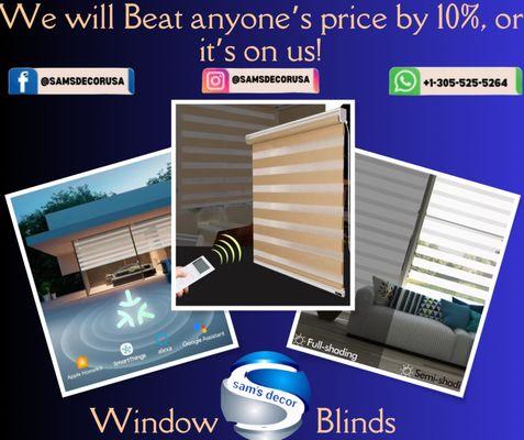 Zebra blinds & roller shades, we beat anyone prices or it is on us
window treatments, blinds to go