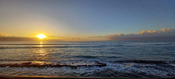 the beach at sunset