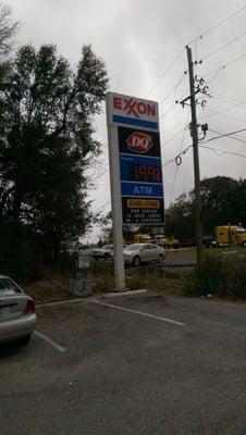 The sign on Scenic Hwy from the gas pumps.