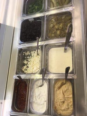 Our sauces and sides! Humus, Yogurt, tzatziki sauce!