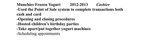 "Munchies" again, I did not make this up. Also "scheduling appointments"??? It was frozen yogurt.