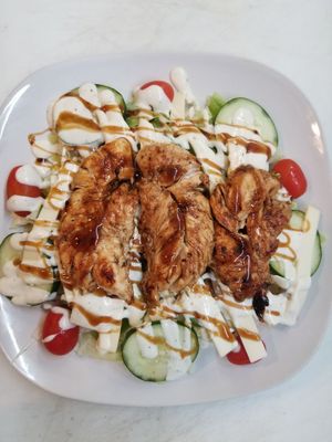 Teriyaki glazed chicken salad