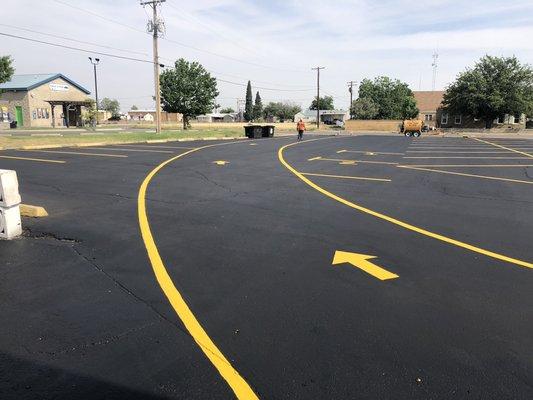 Repairing and Sealcoating Dairy Queen Parking Lot