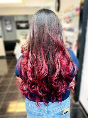 Red balayage