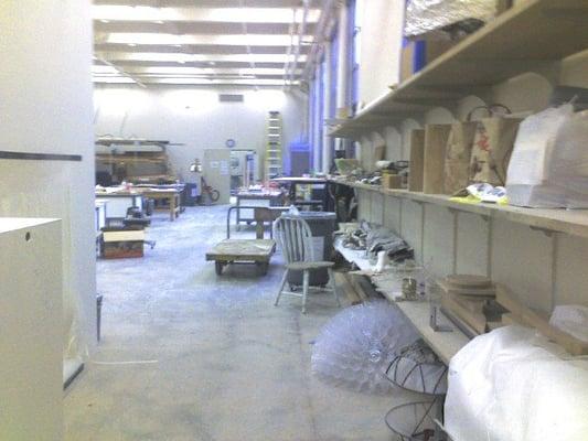 Sculpture lab in basement