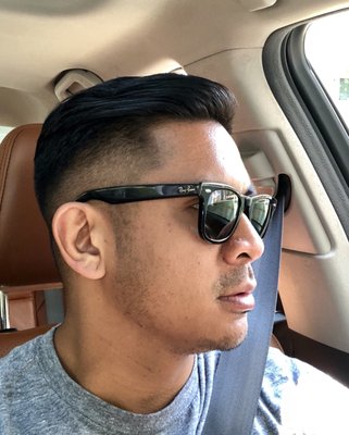 High fade w/ combover by Minh