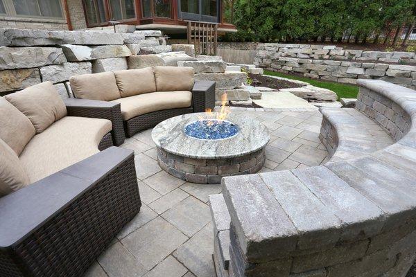 Fire Table with Outdoor Seating Area