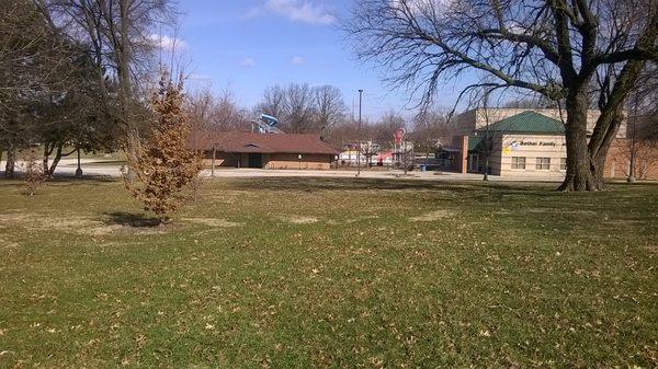 Aquatic Center (left) and family center