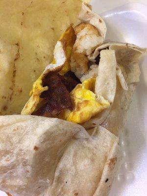 Breakfast Burrito (bacon, sausage, eggs, potatoes)